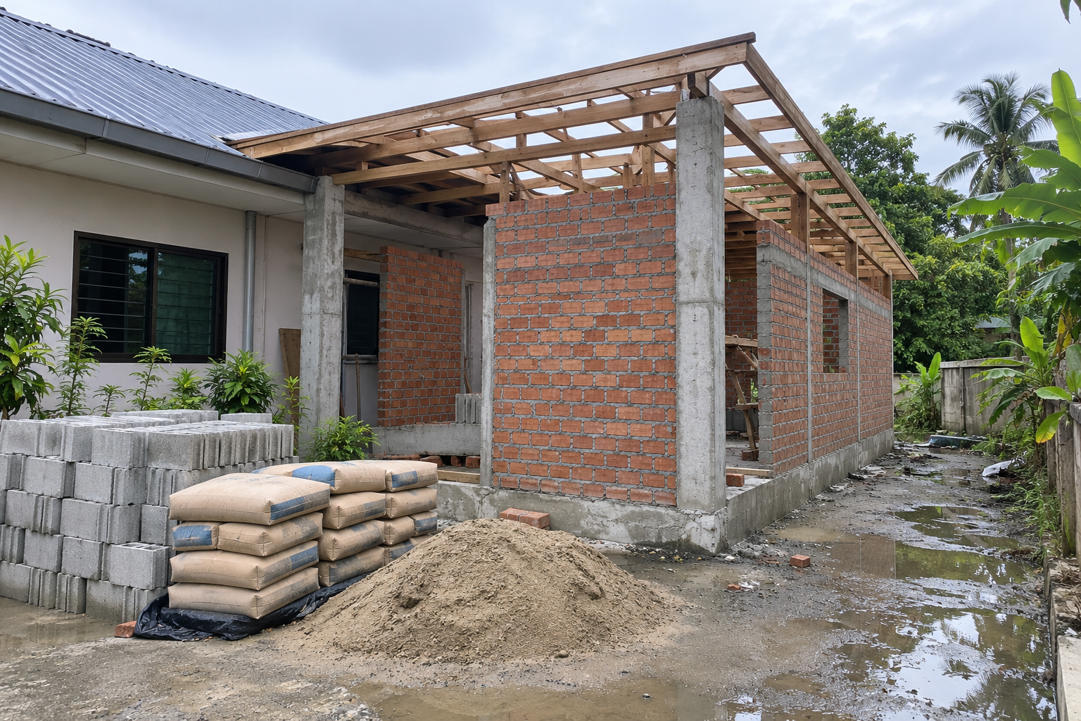 AI sample illustration of Pujut terrace-house extension